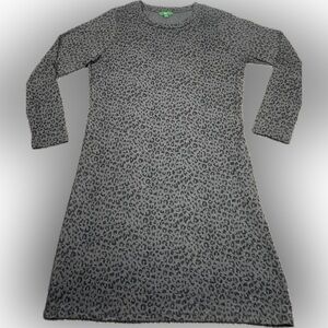 Cheetah print in gray tones - long shirt dress. Women's size Large. Great shape